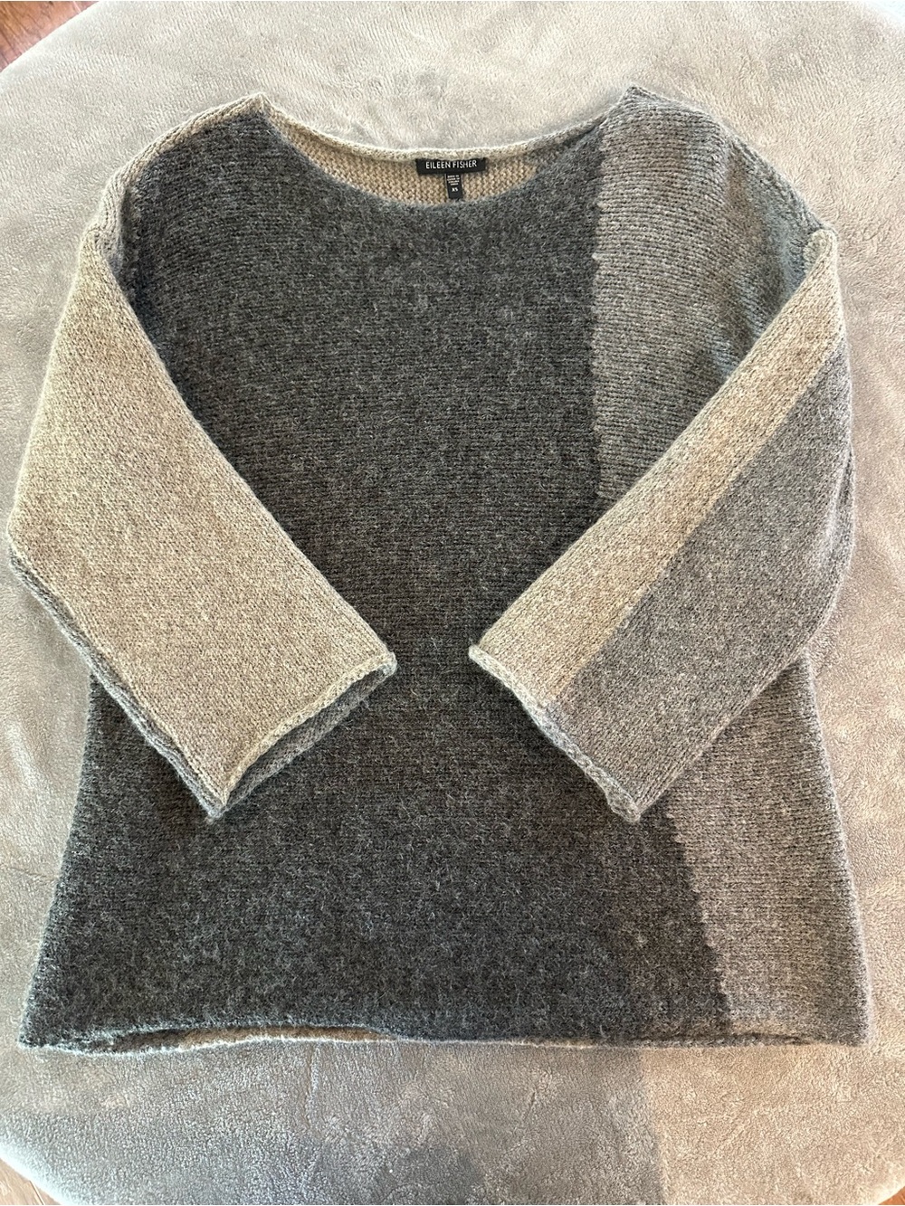 Eileen Fisher Wool Mohair Colorblock Sweater